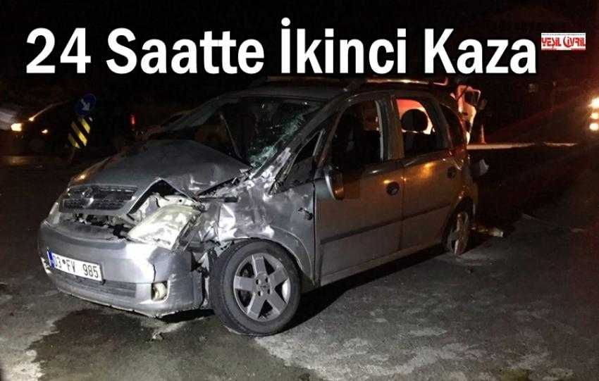 ÖLÜM KAVŞAĞINDA AKARYAKIT TANKERİ OTOMOBİLE ÇARPTI