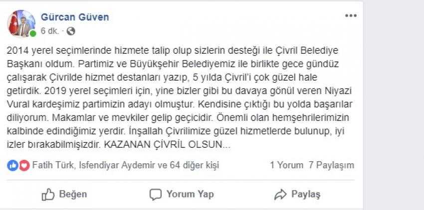 İLK KUTLAYAN BAŞKAN OLDU